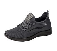Baskets à enfiler en maille respirante et légère pour homme - Antidérapantes - Pour l'entraînement, la gym, le tennis, le jogging - Chaussures de course à pied confortables et décontractées, gris, 40