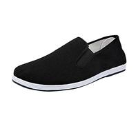Baskets à enfiler en toile pour homme - Chaussures plates et douces - Chaussures de Kung Fu - Chaussures respirantes et légères - Chaussures de marche confortables - Chaussures de gym - Chaussures