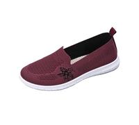 Baskets à enfiler pour femme - Confortables et respirantes - En maille - Légères et décontractées - Chaussures de marche tricotées - Fermeture facile - Coupe large - Mocassins orthopédiques légers à