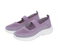 Baskets à enfiler pour femme - Coupe large - En maille antidérapante | Chaussures de course à pied à semelle souple peu profonde avec soutien de la voûte plantaire, chaussures de danse légères et
