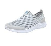 Baskets à enfiler pour femme en maille respirante pour la marche, le travail, le sport, la course à pied, le soutien de la voûte plantaire, antidérapantes, chaussures compensées plates légères et