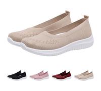 Baskets à enfiler pour femme - En maille respirante - Sans lacets - Chaussures de marche légères - En mousse à mémoire de forme - Chaussures de sport élégantes - Chaussures d'extérieur, beige, 36 EU