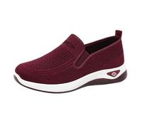 Baskets à enfiler pour femme - Noires - Élégantes et confortables - 42 - Chaussures de sport à enfiler - Chaussures de loisirs - Maille respirante - Chaussures de marche sans lacets - Chaussures d'été
