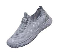 Baskets à enfiler pour homme en maille respirante avec soutien de la voûte plantaire, chaussures orthopédiques légères et confortables à enfiler, gris, 42 1/3 EU