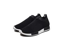 Baskets à Enfiler pour Hommes sans Lacets, LéGèRes à Enfiler Respirantes, Chaussures De Chaussette De Marche, Chaussures De Course à Pied (Black,41)