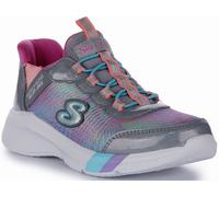 Baskets À Enfiler Skechers Dreamy En Mousse à Mémoire Fille Gris Rose UK 1 - 14