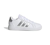 Adidas Chaussures Mixte Enfant Grand Court Style Tennis à lacets Blanc / Argent mat 28,5 EU