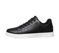 Baskets à lacets en cuir pour homme - Semelle plate - Antidérapantes - Confortables - Légères - Chaussures habillées - Chaussures décontractées - Chaussures de marche tendance - Chaussures basses à