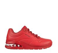 Baskets à lacets pour femmes en duraleather Skechers - Rouge - Talon plat - Dessus synthétique 38