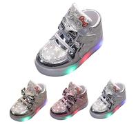 Baskets à paillettes pour bébé - Semelle en caoutchouc - Mignonnes - Dorées - Chaussures de sport pour la première marche - Pour enfants et garçons - Chaussures de course à pied scintillantes