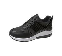 Baskets à paillettes pour femme - Chaussures de marche à paillettes - Chaussures de sport à lacets - Chaussures de fitness avec talon compensé - Chaussures de loisirs - Confort décontracté, Z1 noir
