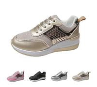 Baskets à paillettes pour femme - Chaussures de marche avec talon compensé - Paillettes - Chaussures de fitness - Chaussures de sport - Chaussures de sport - Chaussures de sport - Chaussures de sport