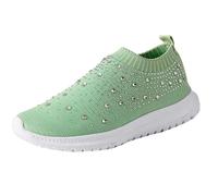 Baskets à paillettes pour femme, chaussures de sport, sans lacets, en maille respirante, chaussures de course, chaussures de loisirs, chaussures confortables à enfiler, chaussures de course sur route