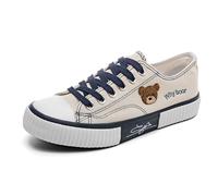 Baskets à plateforme épaisse en toile d'ours pour femmes et filles, chaussures de marche décontractées pour voyage et cadeaux, beige, 37.5 EU