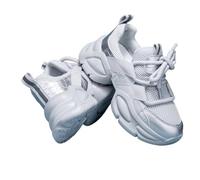 Baskets à plateforme épaisse pour femmes et filles - Chaussures de marche à semelle épaisse de 5,1 cm - Chaussures légères et flexibles, Argenté, 36 EU