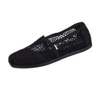 TOMS Femme Moroccan Corchet Alpargata Mocassin Plat, Noir, 38 EU