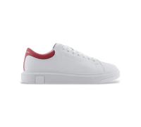 Armani Exchange Homme ActionLeather,sidelogo,Laceup Basket, OP.White+Cardinal, 42 EU