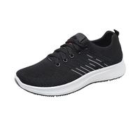 Baskets basses à lacets pour femme - Maille respirante - Antidérapantes - Semelle épaisse - Chaussures orthopédiques légères et confortables - Chaussures compensées plates - Baskets décontractées pour