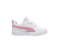 Puma Baskets basses Courtflex V3 V à scratch Blanc/Rose Enfants Taille 31
