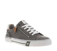 Baskets basses aspect cuir gris à semelle vulcanisée et à lacets et zip latéral 42