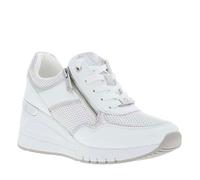 Baskets basses blanches à talon compensé haut avec lacets et zip latéral 39