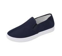 Baskets basses classiques en toile pour femme - Confortables - Respirantes et légères - Sans lacets - Chaussures décontractées, noir foncé, 38 EU