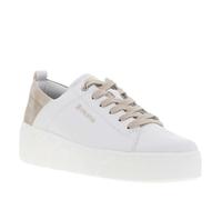 Baskets basses compensées - Marque - Modèle - Blanc - Femme - Talon compensé - Lacets 37