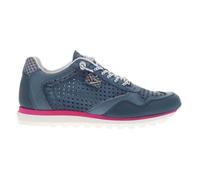 Baskets basses en cuir pour femme - CETTI - Indigo - Lacets élastiqués - Semelle running 2,5 cm 37