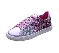 Baskets Basses Femme à Paillettes Colorées Chaussures de Sport Chaussures De Marche Sneakers Brillants Sequins Tendances Décontractées pour Festivals Fêtes 40
