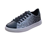Baskets Basses Femme à Paillettes Colorées Chaussures de Sport Chaussures De Marche Sneakers Brillants Sequins Tendances Décontractées pour Festivals Fêtes 40