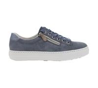 Baskets basses femme Rieker en cuir bleu - Lacets - Plat 37