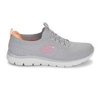 Skechers Espadrilles femme Summits Top Player Maille grise, détails rose et corail Taille 35