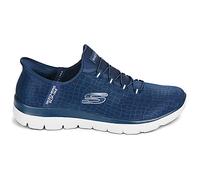 Skechers Espadrilles Femme Summits Classy Night – Mesh bleu marine, garniture argentée – 39 EU