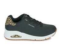 Skechers Femme Uno Jungle Nite Basket, Black Durabuck/Leopard Printed Suede/Mesh TR, 39 EU