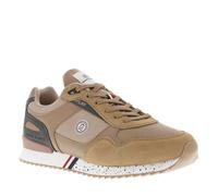 Baskets basses - Homme - Cuir beige - Bande tricolore - Patch logotypé 40