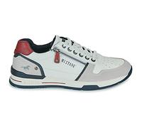 MUSTANG Baskets basses gris clair / rouge foncé / blanc, Taille 44