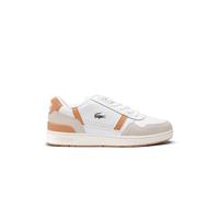 Baskets basses lacoste t clip contrasted accent leather 2j8 wht/lt brw 41.