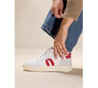 Baskets Basses Nora - Gris Clair Blanc Rouge - Femme