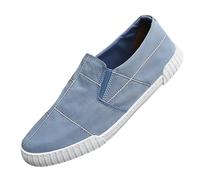 Baskets basses pour homme - Chaussures d'été en toile - Mocassins - Respirantes - Plates - Slipper - Doux et confortables - Chaussures classiques, Bleu clair G, 38 EU