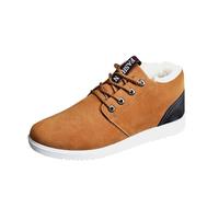 Baskets basses pour homme - Chaussures plates à lacets - Doublure chaude - Chaussures de sport de plein air - Bottes de travail - Bottes de motard - Bottes d'hiver doublées de fourrure - Baskets