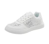Baskets basses respirantes en dentelle pour femme, blanc, 35.5 EU