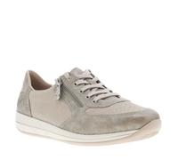 Baskets basses - Semi-compensée - Gris - Zip côté extérieur - Semelle intérieure antistress cuir 37