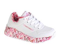 Skechers Fille Uno Lite Lovely Luv Shoes, White Synthetic Red Pink Trim, 33 EU