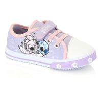Baskets Basses Stitch Enfant mauves - Scratch Pratique, Semelle Fleurie et Confort Quotidien - du 20 au 25 (Système Taille Chaussures EU, Enfant de Moins de 5 Ans, Numérique, Moyen, 21)