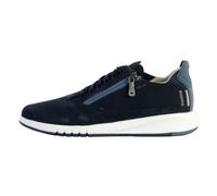 Baskets basses U AERANTIS Homme - GEOX - Cuir - Bleu marine - Zip - Plat