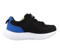 Skechers Garçon DYNA-Lite Lil Quanta-Stride Baskets, Black Synthetic/Textile/Blue & Lime Trim