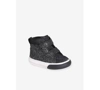Baskets bébé scratchées pailletées noir 22