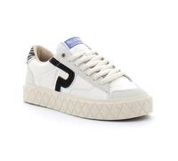 Baskets Bi-Matière Compensées En Cuir Mélangé Palladium - Blanc - 36