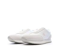 Calvin Klein Baskets Femme Laceup en Cuir, Blanc (Bright White/Sweet Pink), 38