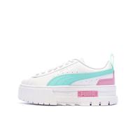 Baskets Blanches/Turquoise/Roses Fille Puma Mayze 37